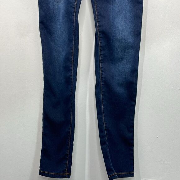 VIP Jeans Juniors Overalls Denim Skinny Long Pant Solid Blue Juniors 7/8 - Picture 5 of 13
